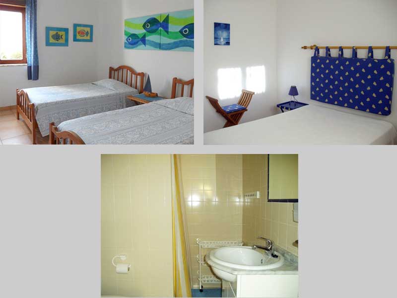 Apartment TLA in Lagos, Algarve, Portugal - Komposition Schlafzimmer und Badezimmer