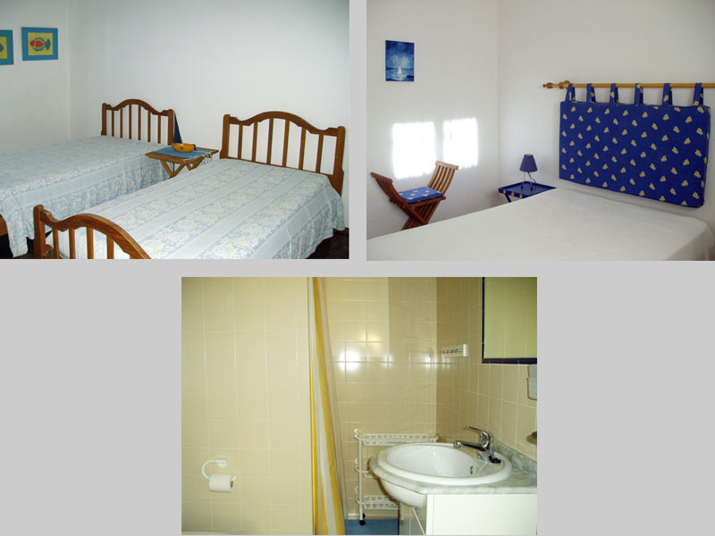 Apartment TLA in Lagos, Algarve, Portugal - Komposition Schlafzimmer und Badezimmer